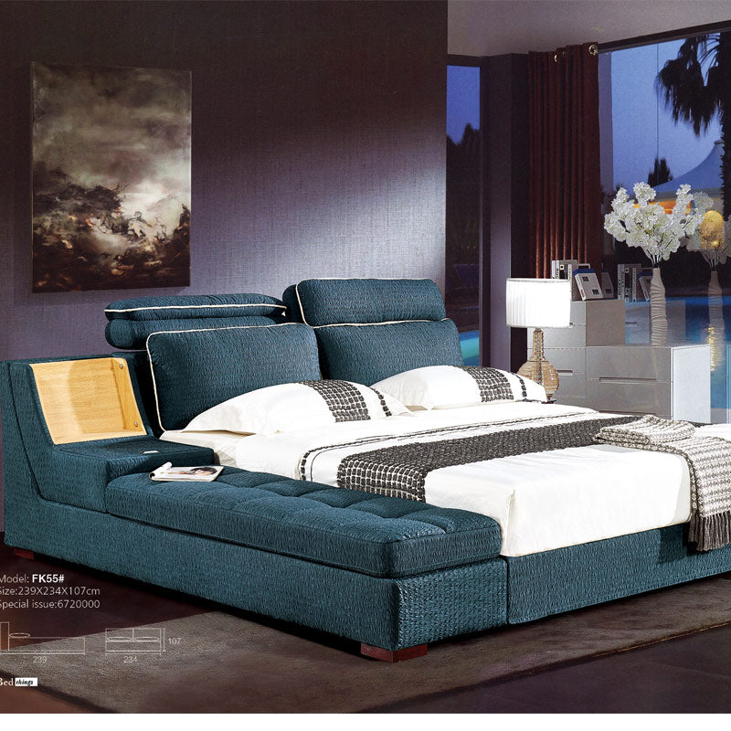 King Queen Fabric Bed