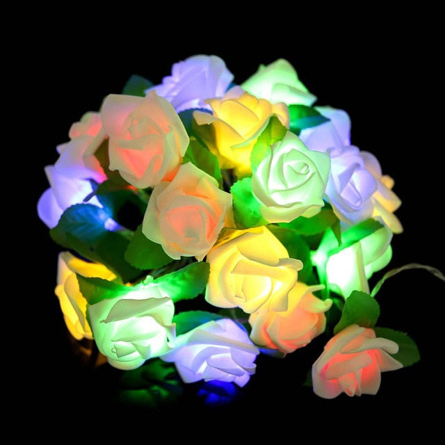 Rose Flower String Battery Powered Fairy Lights