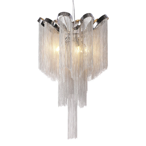 Silver Tassel Aluminum Chain Chandelier
