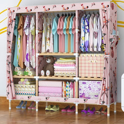 Portable Double Hanger Assembly Adult Canvas Closet